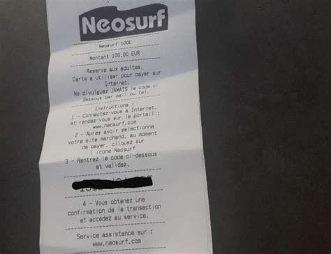 Recharges Neosurf : Prenez garde si on vous en demande